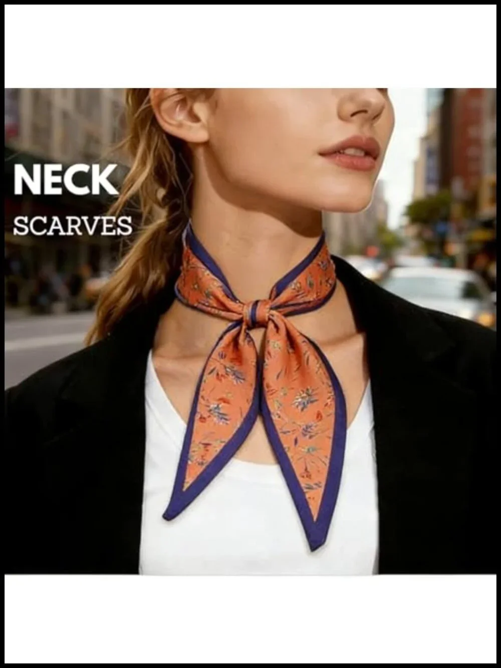 4PCS Satin Head Scarf, Long Thin Strip Scarf for Hair Handbag Neck Purse Wrap